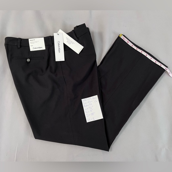 Calvin Klein Womens 12 Black Pants Modern Tapered Leg Fit Short Office NWT - Picture 12 of 12